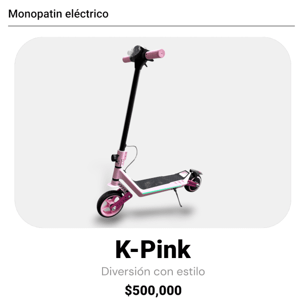 Monopatín Eléctrico para niños:  K-Pink